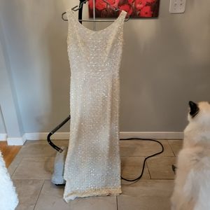 Vintage sequined dress. Size M, cream sequined.